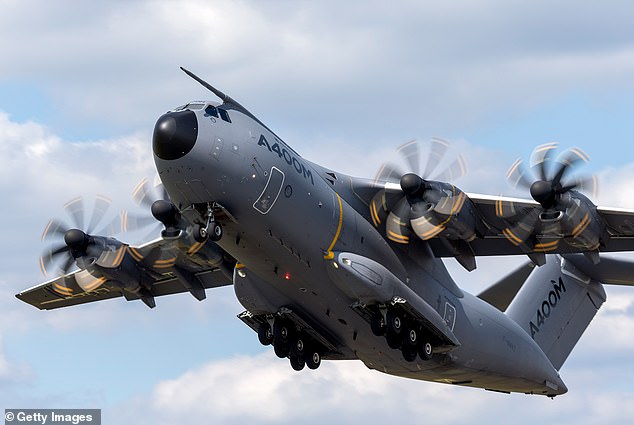 British A400s (pictured) and surveillance aircraft could be equipped with lasers in the near future