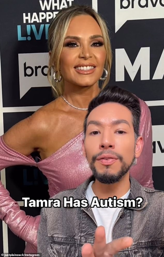 Influencer Zack Peter, former deputy director of Jenny McCarthy's autism foundation, slams Real Housewives of Orange County star Tamra Judge after her announcement that she has been diagnosed with autism