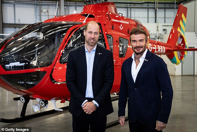 Prince William and David Beckham shared a private joke this week at RAF Northolt, in west London, as they inspected two London Air Ambulances bought with money they helped raise