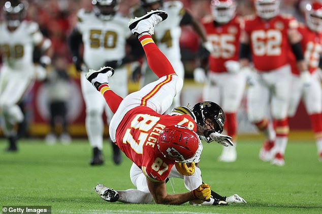 Travis Kelce continued his resurgence in form as the Chiefs defeated the New Orleans Saints 23-16