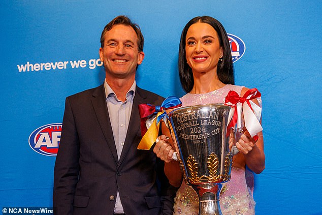 AFL CEO Andrew Dillon (pictured with Katy Perry at a grand final) has reportedly directed a scathing insult at the NRL