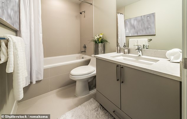 Researchers say your bathroom could be a virus hotspot because your toothbrush and showerhead harbor hundreds of unique viruses (stock image)