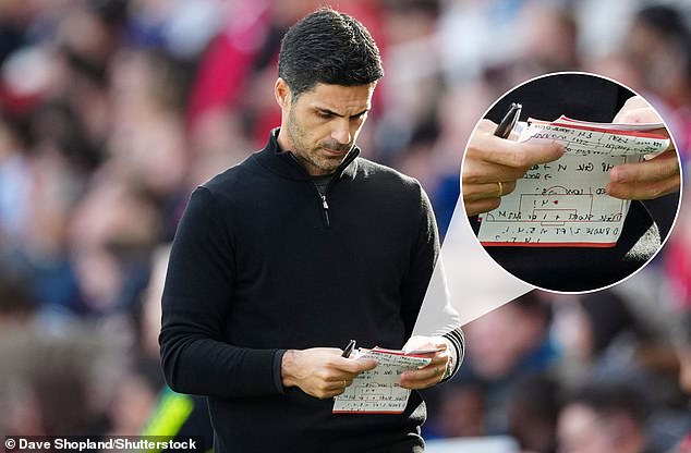 The principles of Arsenal's 'dark arts' tactics have been revealed after Mikel Arteta was spotted checking his notepad