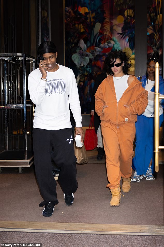 Rihanna was spotted stepping out with partner A$AP Rocky on Wednesday