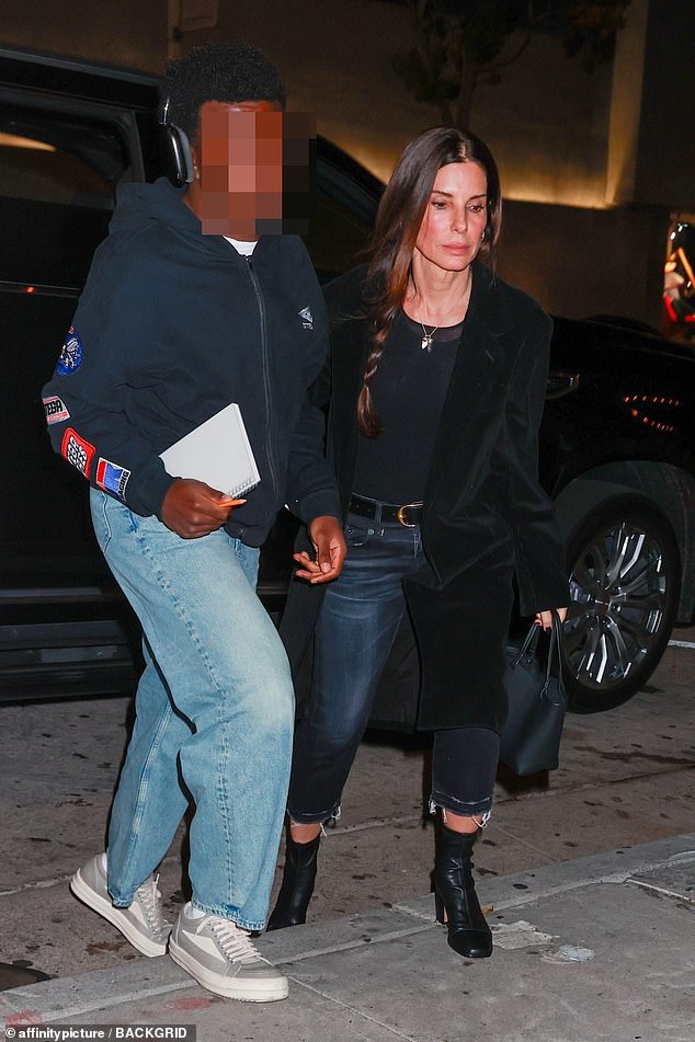 Sandra Bullock was spotted enjoying a mother-son dinner at celebrity hotspot Craig's in West Hollywood on Monday night