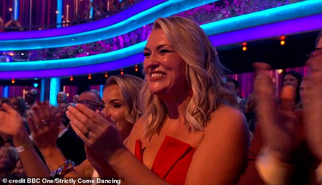 The 40-year-old Dragons' Dens star appeared in good spirits as she cheered along to the dances after starring in the show herself in 2021 with Alja¿ ¿korjanec