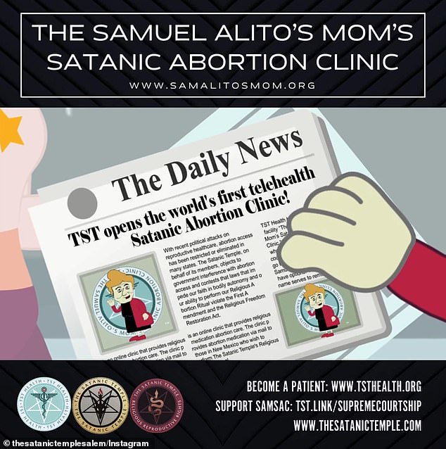 The new clinic, called the 'Right to Your Life Satanic Abortion Clinic', will be located in Virginia with the aim of offering free medical abortions under the guise of spiritual necessity