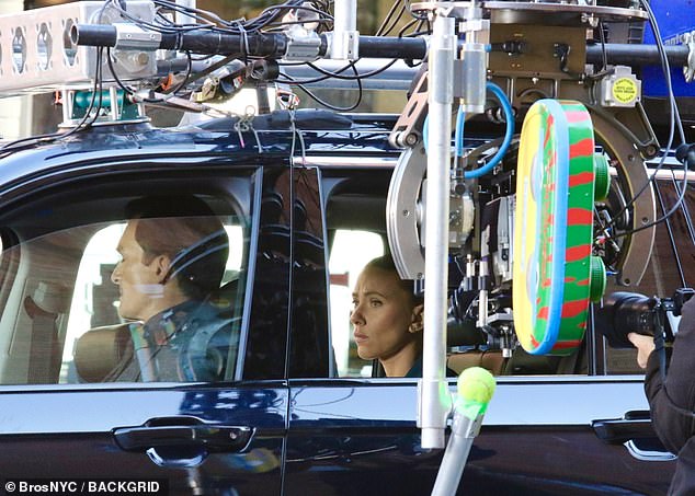 Boyfriend was behind the wheel for his scene with Johansson