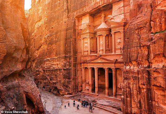 The Grail was found at Al Khazneh (pictured), a huge structure in the ancient city of Petra, Jordan. This building was used to film the exterior shots of the Temple of the Sun in the third Indiana Jones film