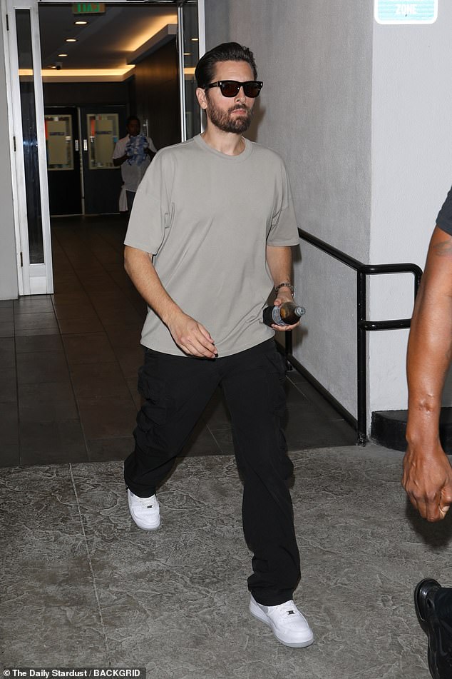 Scott Disick, 41, looked relaxed as he enjoyed a night out in Beverly Hills on Friday. He was seen leaving the trendy E. Baldi restaurant