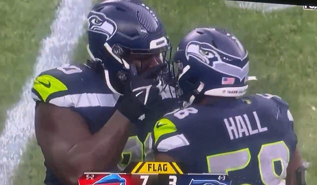 Derick Hall and Jarran Reed got into a heated altercation on the sideline on Sunday