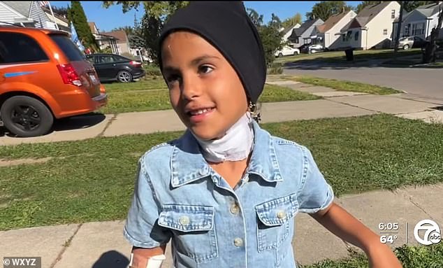 A courageous seven-year-old girl has spoken out about the moment a man slit her throat while playing in Detroit Park