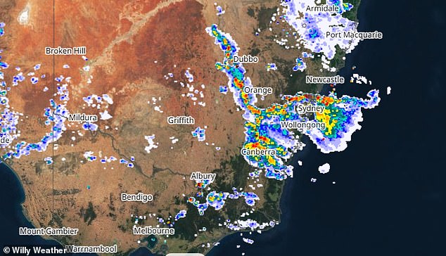 Storms are lashing Sydney and large surrounding regions, while heavy rain is lashing the city