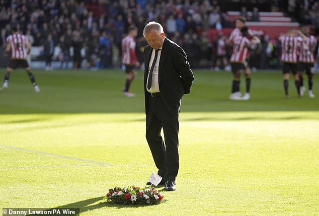 Sheffield United manager Chris Wilder laid a wreath on the Bamall Lane pitch before kick-off