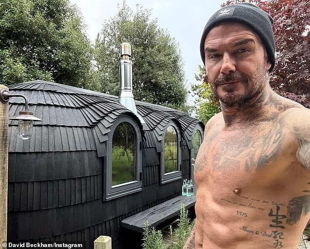 David Beckham sent temperatures soaring when he showed off his sculpted abs and toned physique in a shirtless photo on Instagram on Thursday