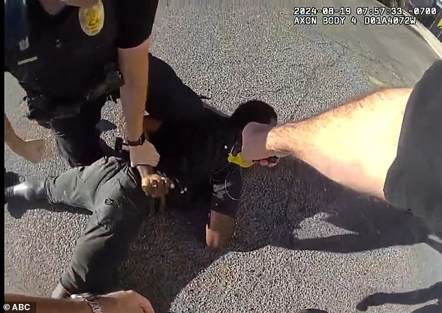 Tyron McAlpin, 34, who is deaf and has cerebral palsy, was wrestled to the ground by police in Phoenix before being repeatedly punched in the head and tasered