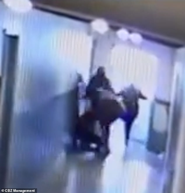 Shocking video captured the brutal attack on the Aurora complex, which left the manager requiring hospital treatment