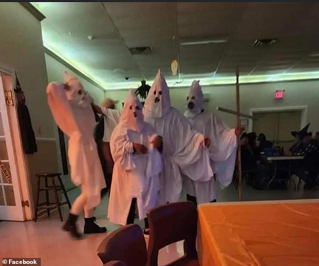 Shocking footage has emerged showing a group of adults in Ku Klux Klan costumes during a Halloween fire hall dance in Nova Scotia, Canada