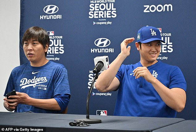 Ippei Mizuhara (L) was accused of stealing $17 million from baseball icon Shohei Ohtani (R)