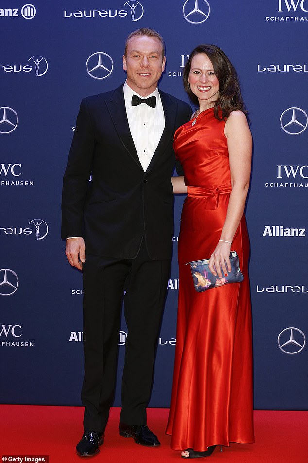 Sir Chris Hoy and his wife Sarra pictured at the 2016 Laureus World Sports Awards in Berlin