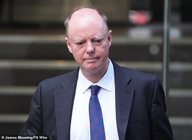 England's Chief Medical Officer, Professor Sir Chris Whitty, leaves after giving evidence for Module 3 at the UK Covid-19 inquiry at Dorland House in London