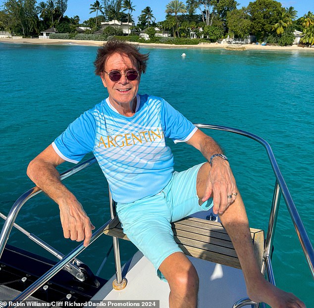 Sir Cliff's latest photos were taken at his swanky home in Barbados and on board a luxury cruise wearing trendy ensembles