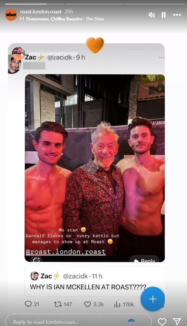 Sir Ian McKellen appeared to brush off his recent stage injuries as he enjoyed a night of partying at a famous gay nightclub this weekend