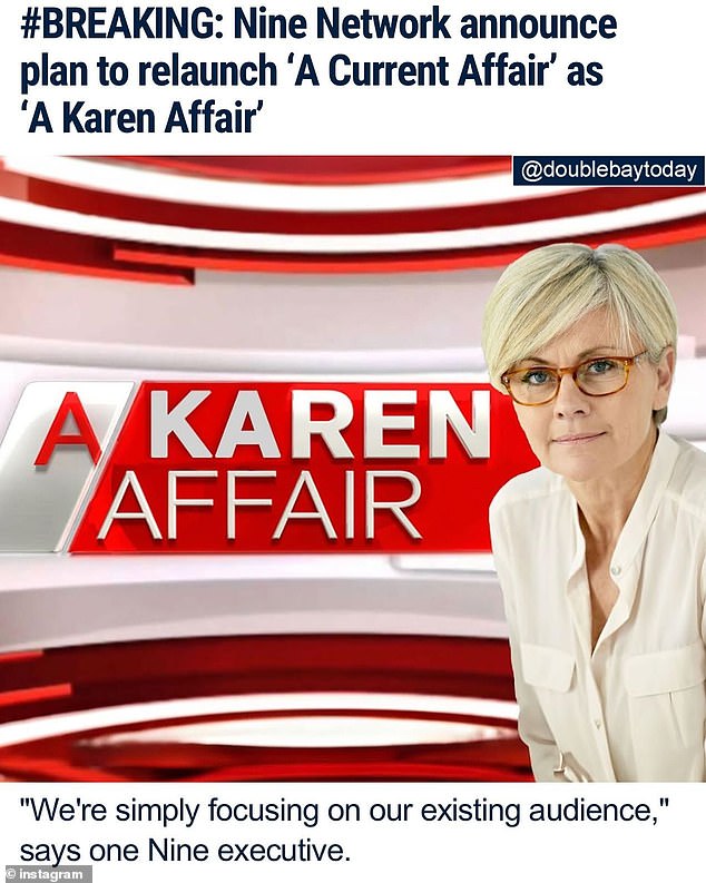 A satirical post was shared on Instagram by Double Bay Today, joking that the famous Australian show would be renamed 'A Karen Affair' because it was poking fun at the show's audience