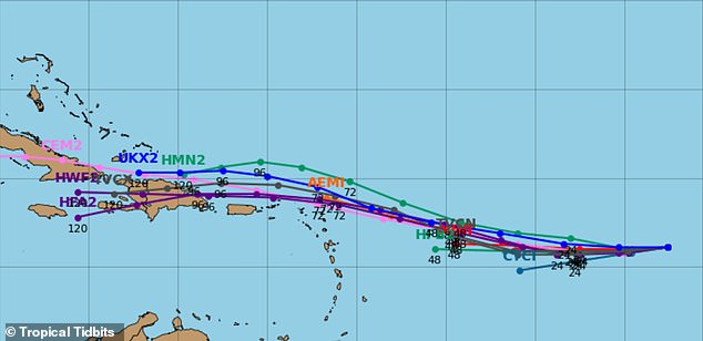 The spaghetti model, created using several forecast models, shows potential Hurricane Nadine moving through the Caribbean. But the expert said there is still a possibility it will hit Florida