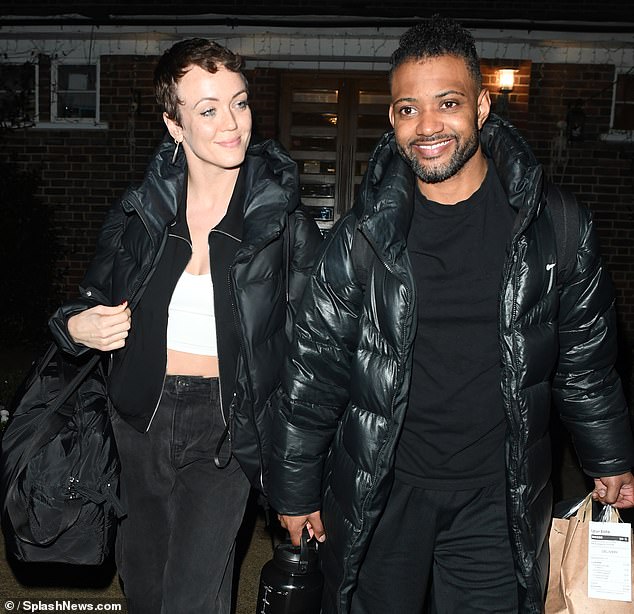 Strictly's JB Gill, 37, left with his temporary partner Lauren Oakley during rehearsals on Tuesday after Amy Dowden was forced to pull out of this week's show following her health problems