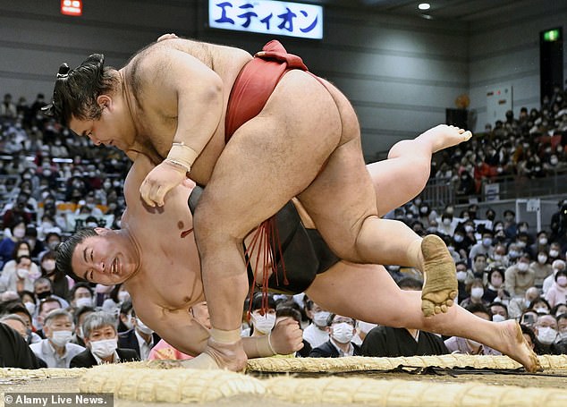 Takayasu, seen here in the red loincloth called a mawashi, is another wrestler who has had to withdraw from the fall season due to old issues