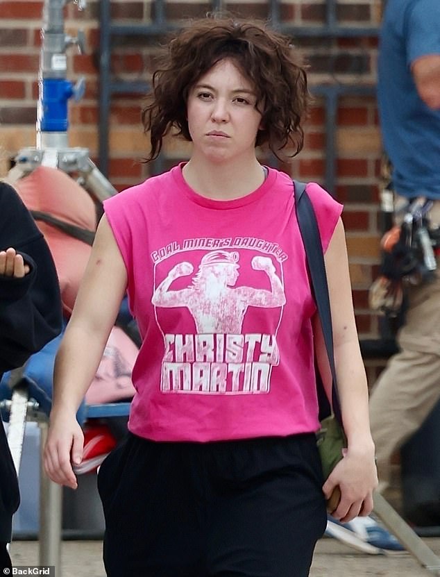 Sydney Sweeney was almost unrecognizable on set in Gastonia, North Carolina, on Tuesday as she transformed into legendary boxer Christy Martin for an upcoming biopic