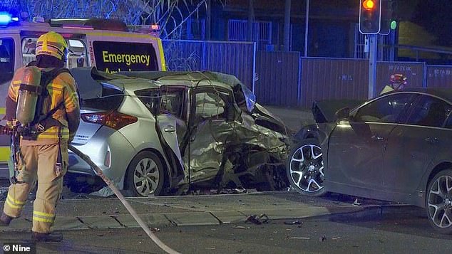 The Holden then hit a silver Toyota Corolla hatchback (pictured), killing the driver