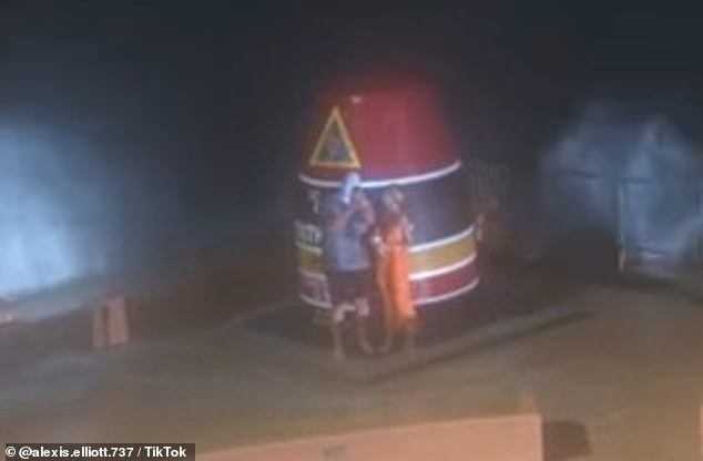 An idiotic couple ignored urgent pleas to evacuate and chose to take selfies at the southernmost point of Key West as Hurricane Milton barreled in