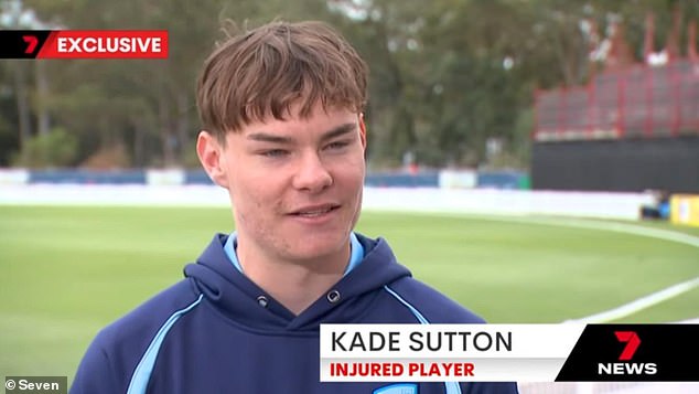 Kade Sutton is lucky to be alive after suffering a heart attack during cricket practice that left him 'clinically dead' for five minutes