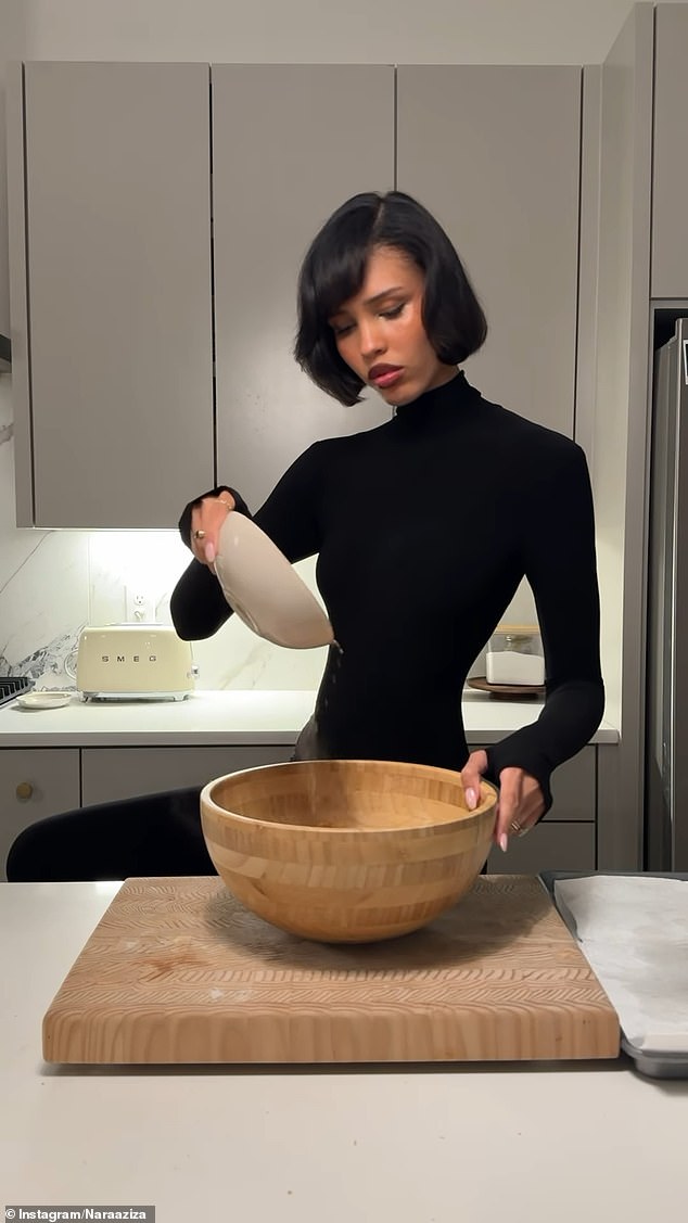 German-raised model Nara, 22, is credited with the evolution of the controversial 'tradwife' lifestyle, where women embrace traditional gender roles and prepare home-cooked meals