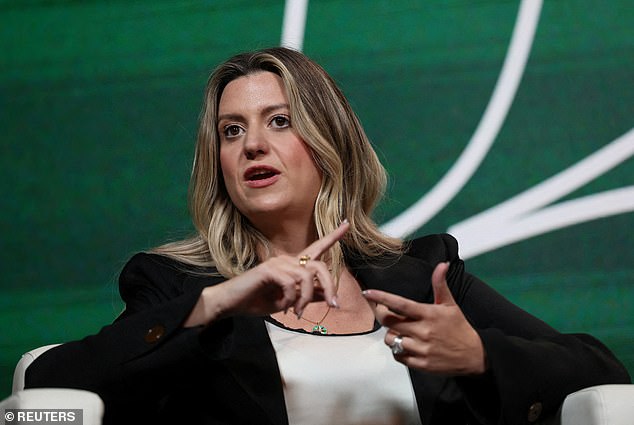 CEO Keily Blair was speaking at the Bloomberg Screentime conference in Los Angeles, California, when she unveiled the incredible figure. She is seen here at an event last year