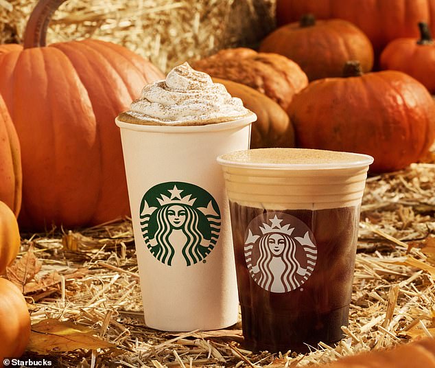 Large Pumpkin Spiced Lattes, sold by coffee shops such as Starbucks, can contain almost 135 mg of caffeine