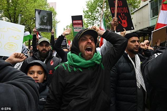 Protests in Melbourne following the death of Hassan Nasrallah in Lebanon