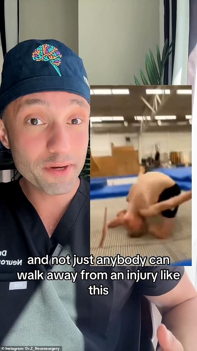 In a separate Instagram video from an American neurosurgeon, known only as Dr. Z, the doctor warned that such injuries could result in ruptured blood vessels or even total paralysis.