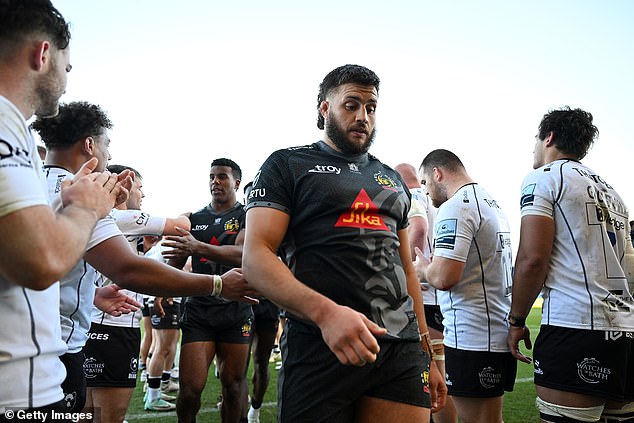 Exeter Chiefs star Ethan Roots looks dejected as his team has now lost six Premiership games in a row