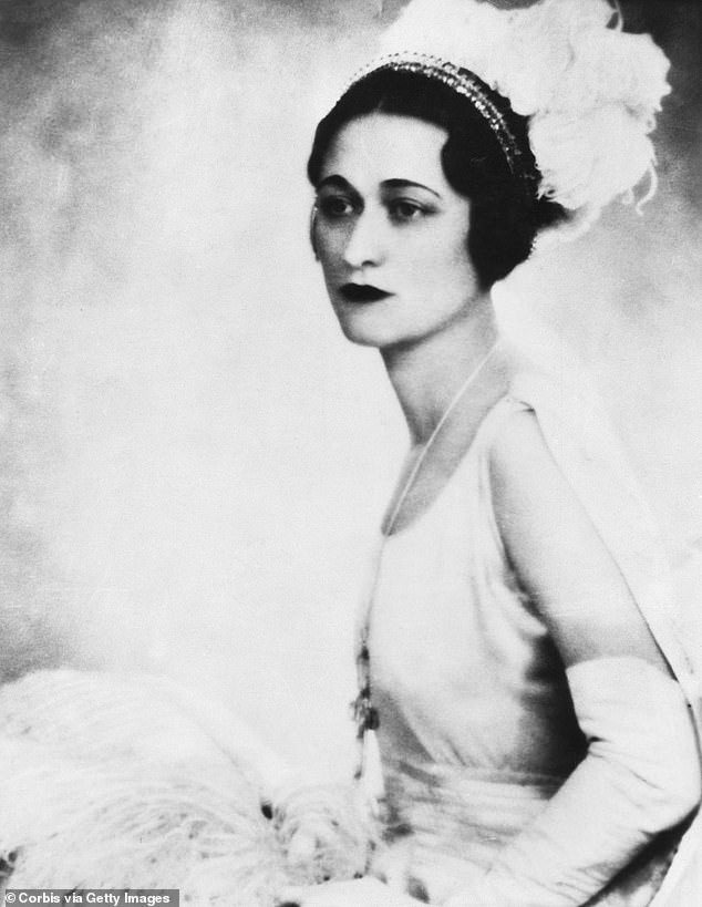 A portrait of Wallis Simpson presented at court in the 1920s, when the infamous 'Chinese Dossier' about her bedroom antics was due to take place in Shanghai