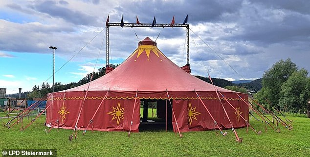 In recent days, police shared a photo of the stolen tent in Styria, in southeastern Austria