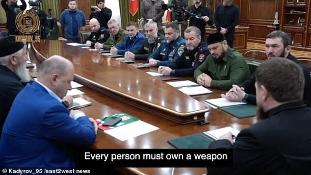 Kadyrov was seen this week speaking slowly and monotone to his top aides - many of them in uniform - in a video released to show he was in control