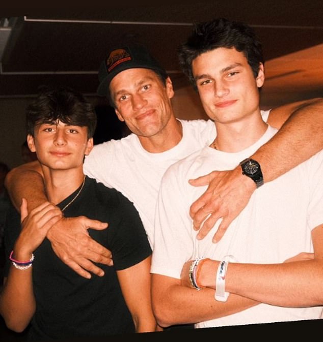 Tom Brady posted a photo with his sons Jack (R) and Ben (L) during Taylor Swift's Eras Tour