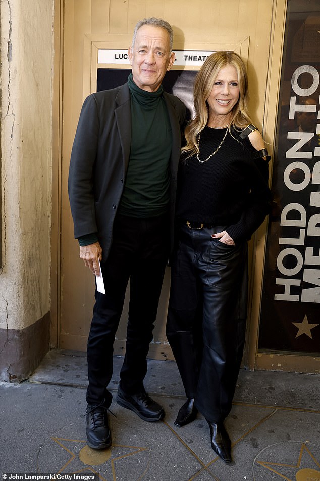 Tom Hanks and his second wife Rita Wilson attended the opening night of Tony-nominated director Neil Pepe's off-Broadway revival of Hold On To Me Darling, held Wednesday at the Lucille Lortel Theater in Manhattan's West Village.