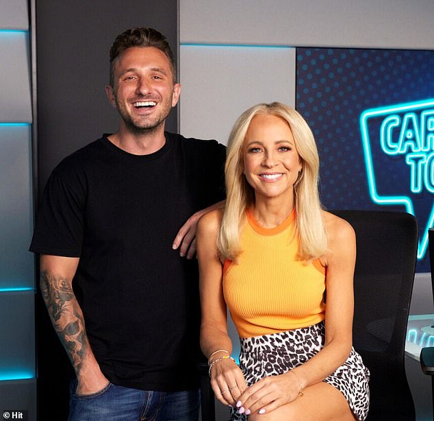 Tommy Little made a shocking pregnancy confession during a trailer for his new YouTube series I'm Not Crying... I'm Just Cutting Onions. Pictured is Tommy and co-host Carrie Bickmore