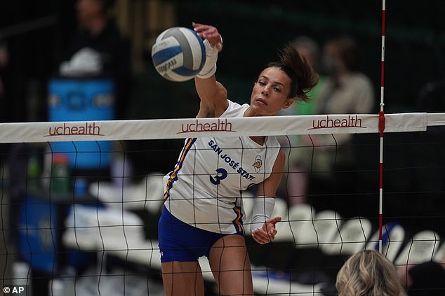 Trans athletes in women's sports are a controversial topic, with the San Jose State women's volleyball team reportedly fielding a transgender player in the role of Blaire Fleming (pictured)