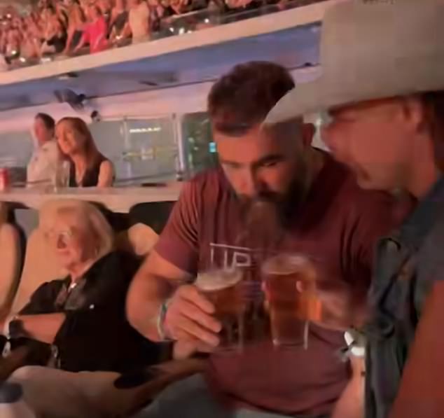 Jason Kelce enjoyed an evening with family and friends at Taylor Swift's Eras Tour show in Miami