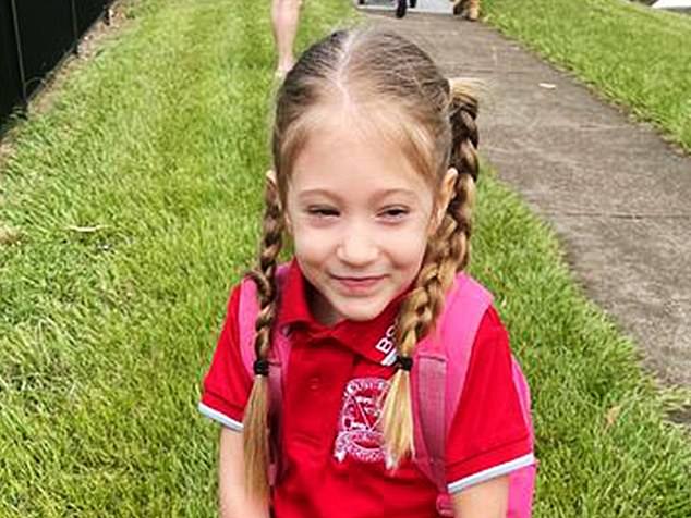 Eight-year-old Raven Contini (pictured) was found early Sunday morning in the still-smoldering mansion in the Brisbane suburb of Thornside